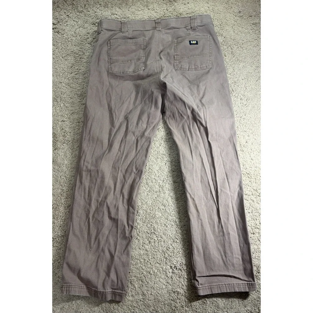 CAT‎ Pants Men 38x32 Brown Utility Straight Leg Stretch Flex Waistband Workwear